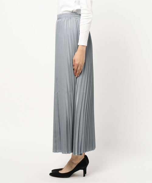 archives（アルシーヴ）の「サテンプリーツスカート（スカート・レディース・ピンクベージュ/グレイッシュベージュ/ブルー/ブラウン/グリーン/ベージュ/ブラック・MEDIUM）」の8枚目の写真