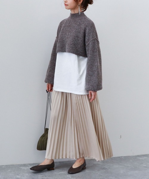 archives（アルシーヴ）の「サテンプリーツスカート（スカート・レディース・ピンクベージュ/グレイッシュベージュ/ブルー/ブラウン/グリーン/ベージュ/ブラック・MEDIUM）」の12枚目の写真