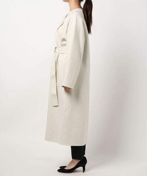 DouDou（ドゥドゥ）の「【2WAY仕様】リバーノーカラーコート（ノーカラーコート・レディース・グレイッシュベージュ/ベージュ・FREE）」の5枚目の写真
