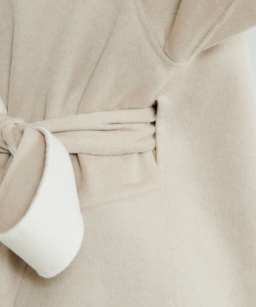 DouDou（ドゥドゥ）の「【2WAY仕様】リバーノーカラーコート（ノーカラーコート・レディース・グレイッシュベージュ/ベージュ・FREE）」の22枚目の写真