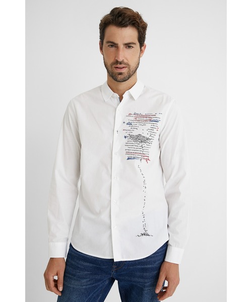 セール 100 コットン メッセージシャツ シャツ ブラウス Desigual デシグアル のファッション通販 Zozotown