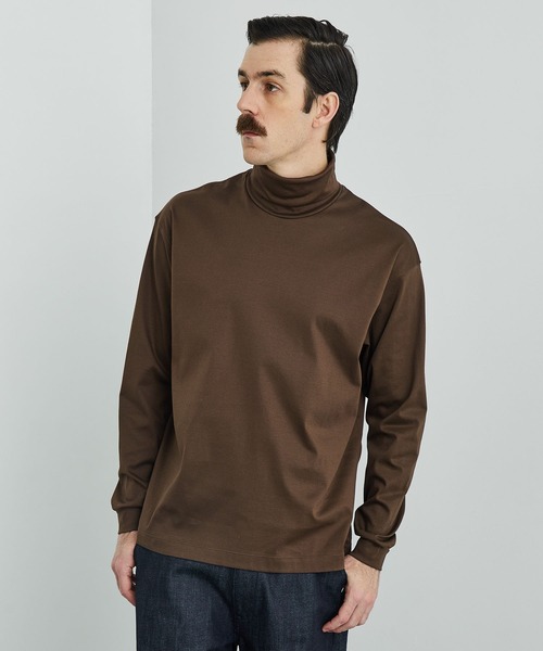 PUBLIC TOKYO（パブリックトウキョウ）の「エクストラスーピマコットンタートル（Tシャツ/カットソー・メンズ・ブラック/ホワイト/カーキ/ブラウン・3/2/1）」の3枚目の写真