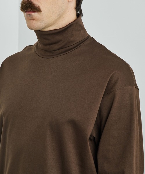 PUBLIC TOKYO（パブリックトウキョウ）の「エクストラスーピマコットンタートル（Tシャツ/カットソー・メンズ・ブラック/ホワイト/カーキ/ブラウン・3/2/1）」の7枚目の写真