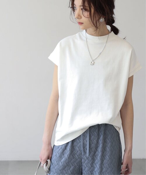 frames RAY CASSIN（フレームスレイカズン）の「【WEB限定】フレンチスリーブモックネックプルオーバー（Tシャツ/カットソー・レディース・ブラック/ベージュ/オフホワイト・FREE）」の13枚目の写真