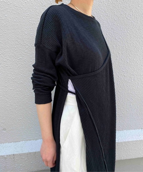 PICCIN（ピッチン）の「【日本製】3WAYリブカットプルオーバー（Tシャツ/カットソー・レディース・ブラック/ベージュ/オフホワイト・M）」の22枚目の写真