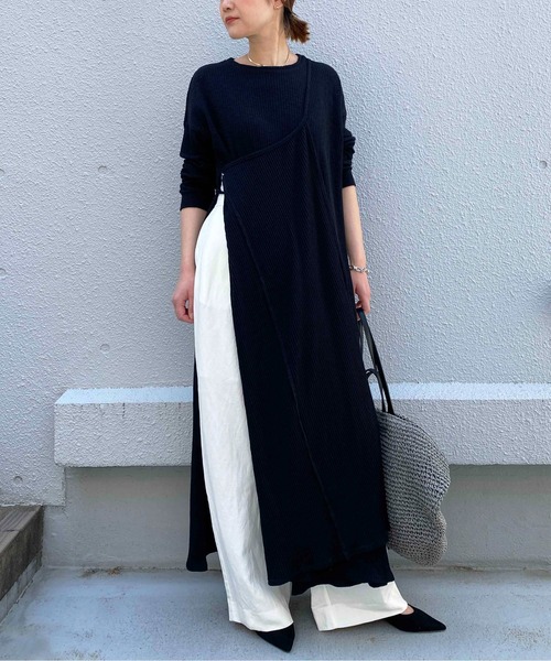 PICCIN（ピッチン）の「【日本製】3WAYリブカットプルオーバー（Tシャツ/カットソー・レディース・ブラック/ベージュ/オフホワイト・M）」の19枚目の写真