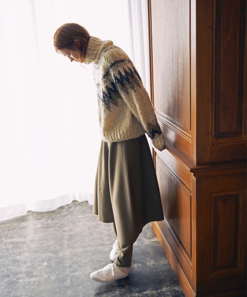 unfil アンフィル / cashmere blend hand-knit sweater カシミヤ