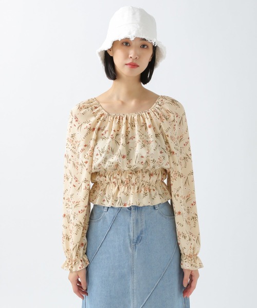 ALAND(エーランド)の「3.3Field Trip/FLORALシャーリングブラウス 2943010(シャツ/ブラウス・レディース・ブルー/ライトベージュ・FREE)」の12枚目の写真