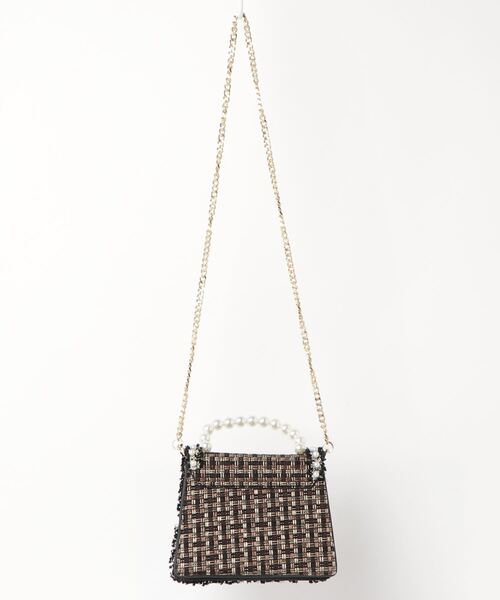 ROJITA(ロジータ)の「パールハンドルツイードバック(ハンドバッグ・レディース・ブラック/アイボリー・FREE)」の5枚目の写真