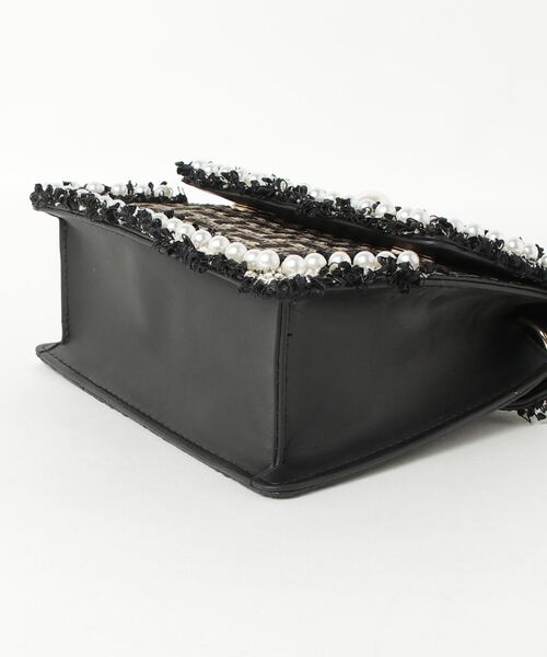 ROJITA(ロジータ)の「パールハンドルツイードバック(ハンドバッグ・レディース・ブラック/アイボリー・FREE)」の3枚目の写真