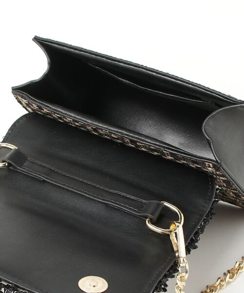 ROJITA(ロジータ)の「パールハンドルツイードバック(ハンドバッグ・レディース・ブラック/アイボリー・FREE)」の4枚目の写真