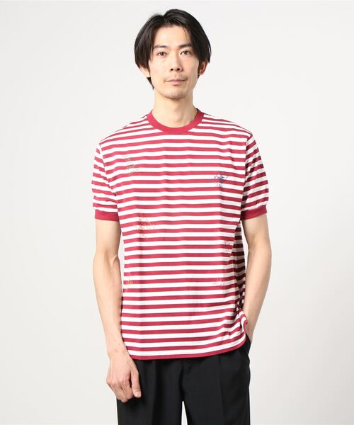 HYSTERIC GLAMOUR（ヒステリックグラマー）の「BABYS ON FIRE刺繍 Tシャツ（Tシャツ/カットソー・メンズ・ブラック/ネイビー/ピンク・SMALL/MEDIUM/LARGE/X-LARGE）」の6枚目の写真