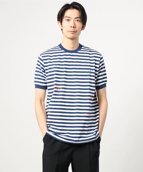 HYSTERIC GLAMOUR（ヒステリックグラマー）の「BABYS ON FIRE刺繍 Tシャツ（Tシャツ/カットソー・メンズ・ブラック/ネイビー/ピンク・SMALL/MEDIUM/LARGE/X-LARGE）」の5枚目の写真