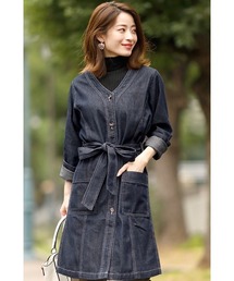 ElegChic | ノーカラーデニムジャケット(デニムジャケット)