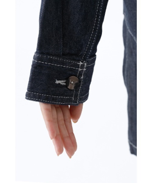 ElegChic（エレグシック）の「ノーカラーデニムジャケット（デニムジャケット・レディース・ネイビー・XL/4L/M/L/XXL）」の16枚目の写真