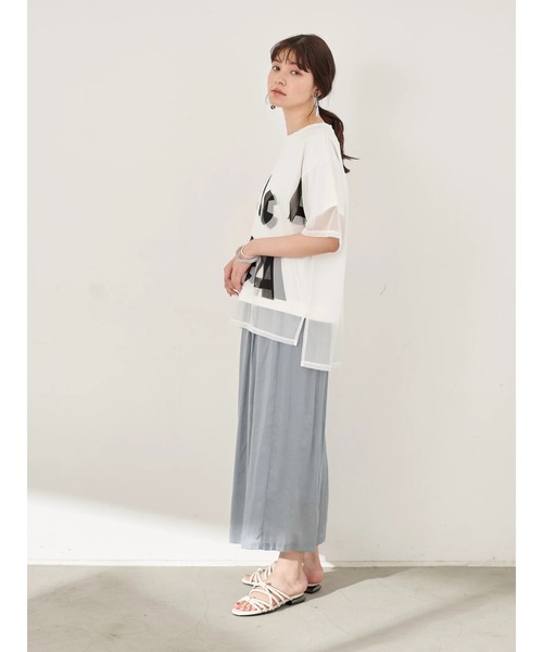 YECCA VECCA（イェッカヴェッカ）の「チュールレイヤードプリントTee　＊（Tシャツ/カットソー・レディース・オフホワイト/ブルー系その他7/ブラック・FREE）」の11枚目の写真