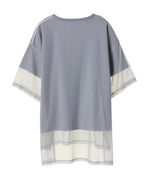 YECCA VECCA（イェッカヴェッカ）の「チュールレイヤードプリントTee　＊（Tシャツ/カットソー・レディース・オフホワイト/ブルー系その他7/ブラック・FREE）」の12枚目の写真