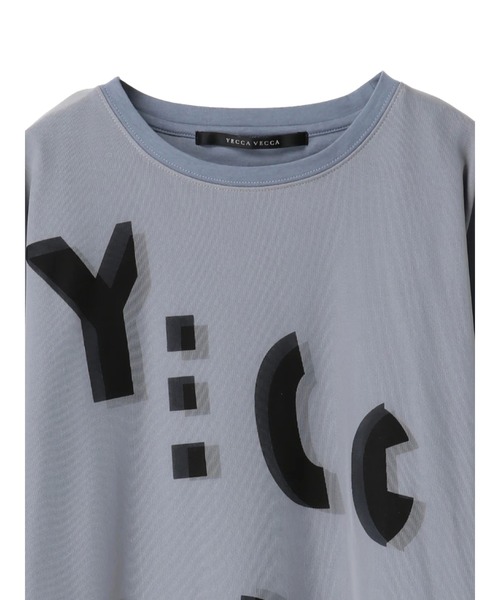 YECCA VECCA（イェッカヴェッカ）の「チュールレイヤードプリントTee　＊（Tシャツ/カットソー・レディース・オフホワイト/ブルー系その他7/ブラック・FREE）」の14枚目の写真