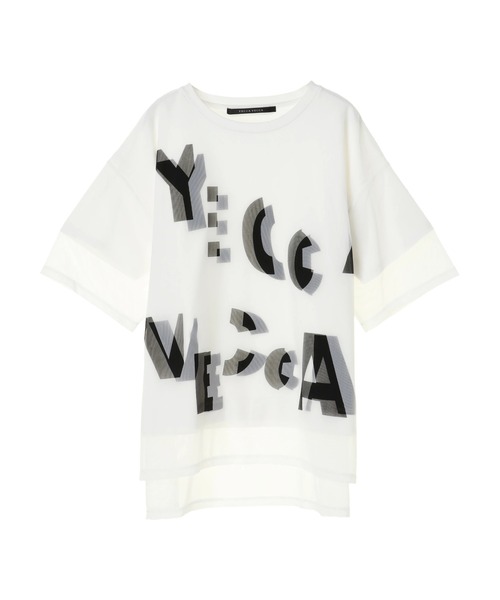 YECCA VECCA（イェッカヴェッカ）の「チュールレイヤードプリントTee　＊（Tシャツ/カットソー・レディース・オフホワイト/ブルー系その他7/ブラック・FREE）」の17枚目の写真