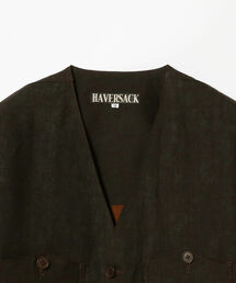 HAVERSACK（ハバーザック）の「HAVERSACK / 泥染リネン ノーカラー