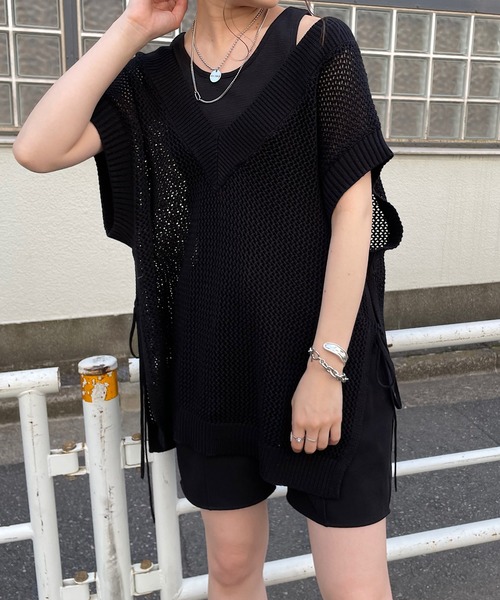 Chico(チコ)の「メッシュベスト+アメスリタンクセット(ニット/セーター・レディース・ホワイト/ブラック/ピンク・FREE)」の22枚目の写真