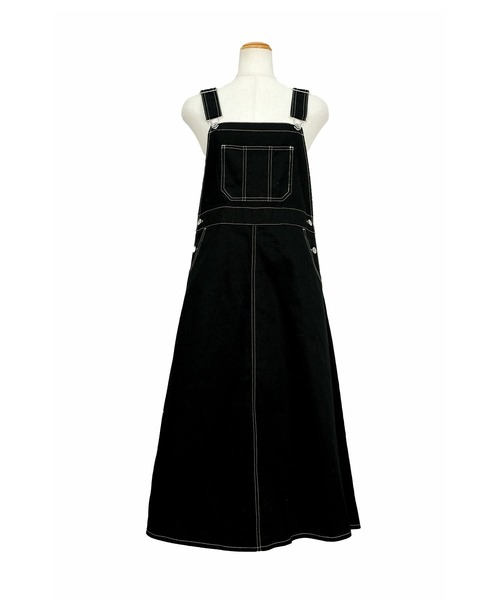 ＡＮＤＪ（アンドジェイ）の「配色ステッチジャンパースカート（ジャンパースカート・レディース・ライトカーキ/ブラック/ベージュ系その他/ブルーグレー/ピンク・M）」の9枚目の写真