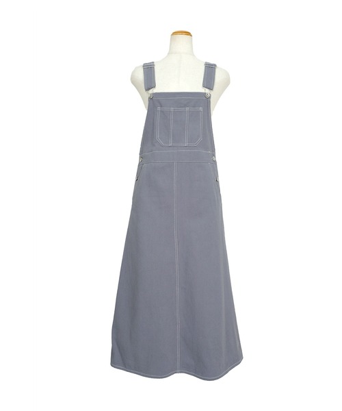 ＡＮＤＪ（アンドジェイ）の「配色ステッチジャンパースカート（ジャンパースカート・レディース・ライトカーキ/ブラック/ベージュ系その他/ブルーグレー/ピンク・M）」の10枚目の写真