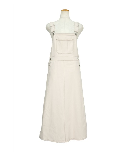 ＡＮＤＪ（アンドジェイ）の「配色ステッチジャンパースカート（ジャンパースカート・レディース・ライトカーキ/ブラック/ベージュ系その他/ブルーグレー/ピンク・M）」の11枚目の写真