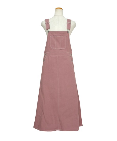 ＡＮＤＪ（アンドジェイ）の「配色ステッチジャンパースカート（ジャンパースカート・レディース・ライトカーキ/ブラック/ベージュ系その他/ブルーグレー/ピンク・M）」の12枚目の写真