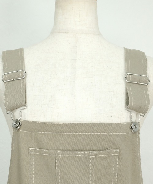 ＡＮＤＪ（アンドジェイ）の「配色ステッチジャンパースカート（ジャンパースカート・レディース・ライトカーキ/ブラック/ベージュ系その他/ブルーグレー/ピンク・M）」の13枚目の写真