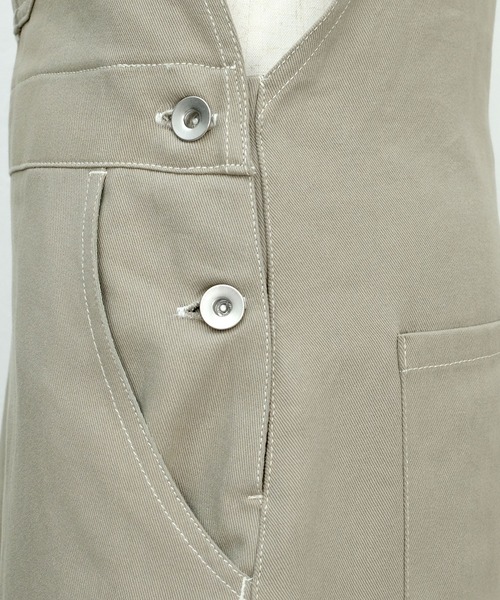 ＡＮＤＪ（アンドジェイ）の「配色ステッチジャンパースカート（ジャンパースカート・レディース・ライトカーキ/ブラック/ベージュ系その他/ブルーグレー/ピンク・M）」の16枚目の写真