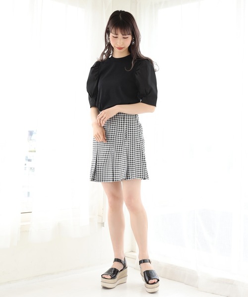 one after another NICE CLAUP(ワンアフターアナザーナイスクラップ)の「【Web限定】袖コンシャステレコプルオーバー(Tシャツ/カットソー・レディース・ブラック/ベージュ/オフホワイト/ブラック系その他・FREE)」の15枚目の写真