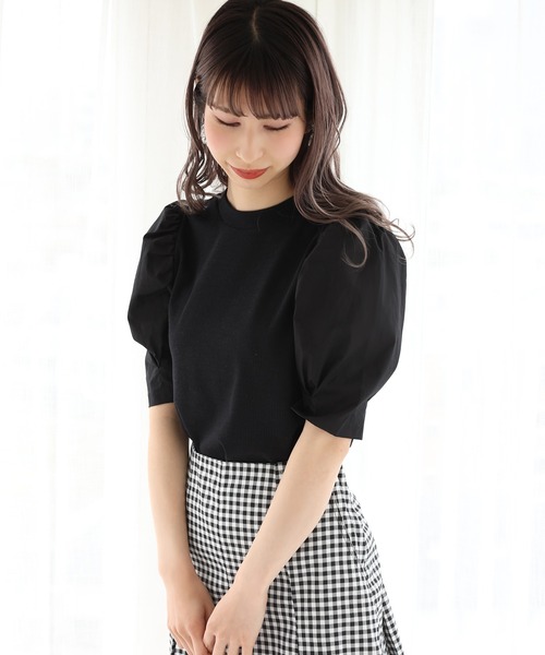 one after another NICE CLAUP(ワンアフターアナザーナイスクラップ)の「【Web限定】袖コンシャステレコプルオーバー(Tシャツ/カットソー・レディース・ブラック/ベージュ/オフホワイト/ブラック系その他・FREE)」の13枚目の写真