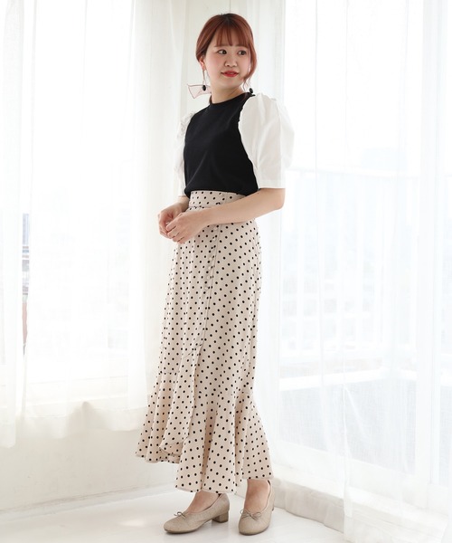 one after another NICE CLAUP(ワンアフターアナザーナイスクラップ)の「【Web限定】袖コンシャステレコプルオーバー(Tシャツ/カットソー・レディース・ブラック/ベージュ/オフホワイト/ブラック系その他・FREE)」の22枚目の写真