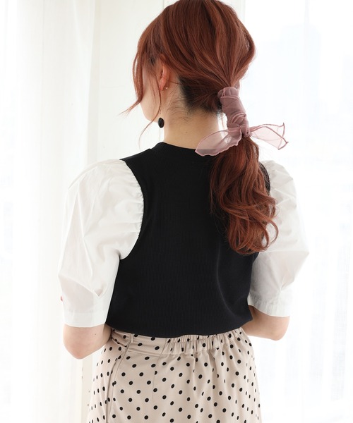 one after another NICE CLAUP(ワンアフターアナザーナイスクラップ)の「【Web限定】袖コンシャステレコプルオーバー(Tシャツ/カットソー・レディース・ブラック/ベージュ/オフホワイト/ブラック系その他・FREE)」の20枚目の写真