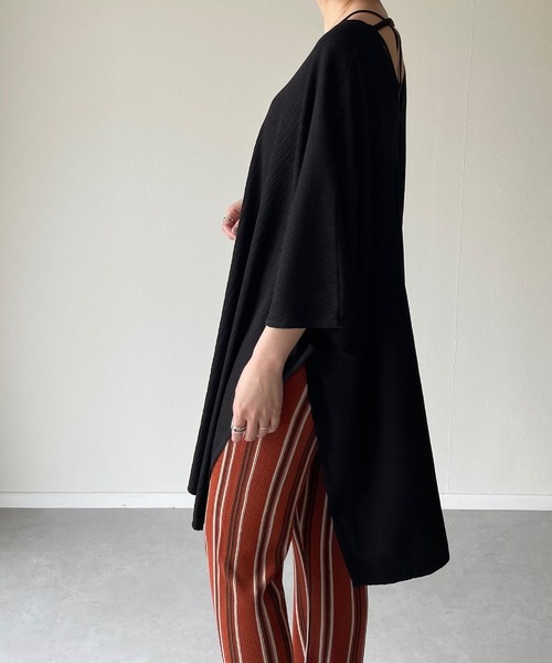 y/m by misato（イムバイミサト）の「リブカフタントップス（Tシャツ/カットソー・レディース・ホワイト/ブラック/ブラウン・FREE）」の19枚目の写真