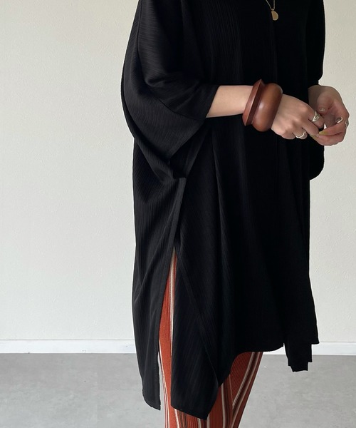 y/m by misato（イムバイミサト）の「リブカフタントップス（Tシャツ/カットソー・レディース・ホワイト/ブラック/ブラウン・FREE）」の6枚目の写真