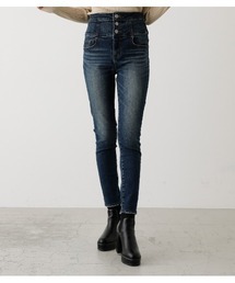 AZUL by moussy | HI-WAIST BUTTON DENIM SKINNYⅡ/ハイウエストボタンデニムスキニーⅡ(デニムパンツ)