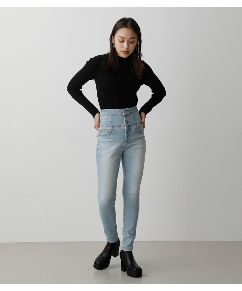 HI-WAISTBUTTONDENIMSKINNYⅡ/ハイウエストボタンデニムスキニーⅡ