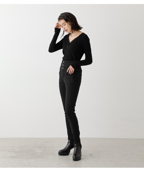 HI-WAISTBUTTONDENIMSKINNYⅡ/ハイウエストボタンデニムスキニーⅡ