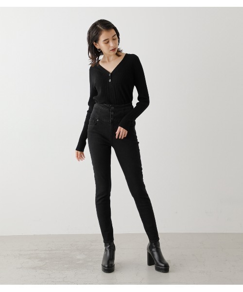 HI-WAISTBUTTONDENIMSKINNYⅡ/ハイウエストボタンデニムスキニーⅡ