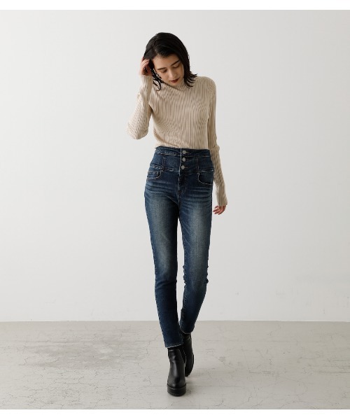 HI-WAISTBUTTONDENIMSKINNYⅡ/ハイウエストボタンデニムスキニーⅡ