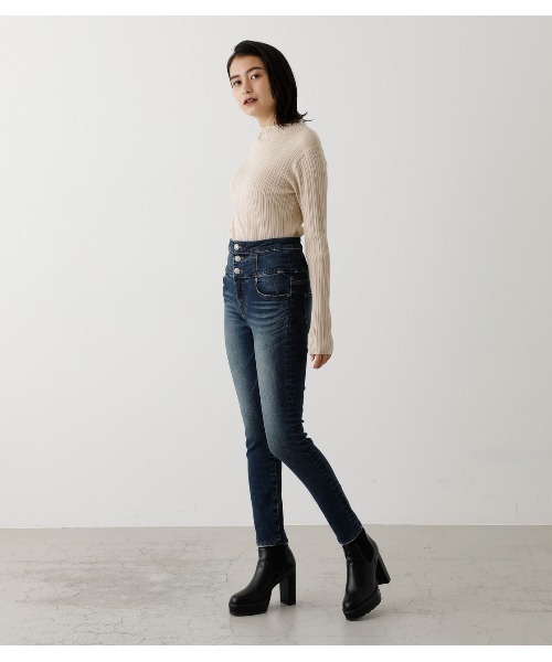 HI-WAISTBUTTONDENIMSKINNYⅡ/ハイウエストボタンデニムスキニーⅡ