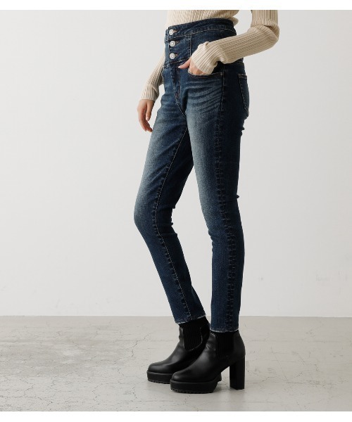 HI-WAISTBUTTONDENIMSKINNYⅡ/ハイウエストボタンデニムスキニーⅡ