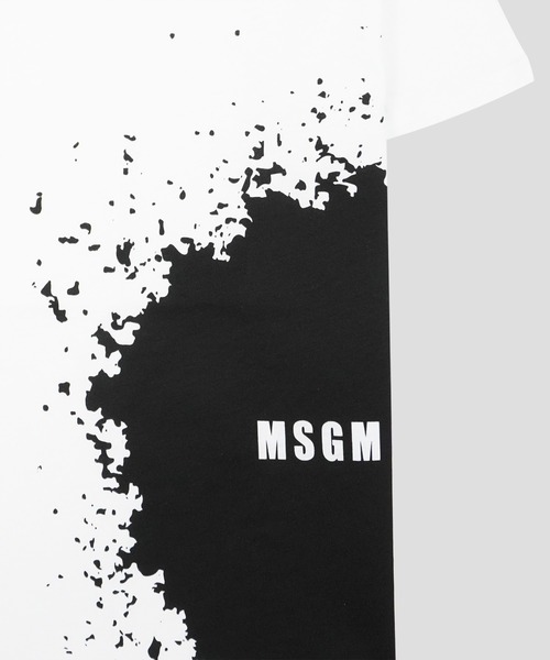MSGM KIDS(エムエスジーエムキッズ)の「スプラッシュプリントTシャツ(Tシャツ/カットソー・キッズ・ブラック×イエロー/ホワイト×ブラック・6/8/10/12/14/4)」の6枚目の写真