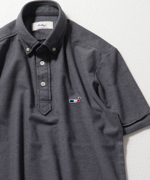 NOLLEY'S goodman（ノーリーズグッドマン）の「クジラ ワンポイント カノコ ポロシャツ (※NANOFINE 制菌加工)（ポロシャツ・メンズ・ホワイト/ネイビー/ブルー系その他/レッド系その他・SMALL/MEDIUM/X-LARGE/LARGE/XX-LARGE）」の3枚目の写真