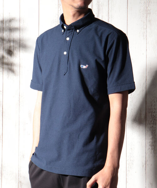 NOLLEY'S goodman（ノーリーズグッドマン）の「クジラ ワンポイント カノコ ポロシャツ (※NANOFINE 制菌加工)（ポロシャツ・メンズ・ホワイト/ネイビー/ブルー系その他/レッド系その他・SMALL/MEDIUM/X-LARGE/LARGE/XX-LARGE）」の9枚目の写真