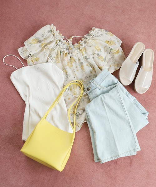 one after another NICE CLAUP（ワンアフターアナザーナイスクラップ）の「ポーチ付ミニトートバッグ（ショルダーバッグ・レディース・イエロー/アイボリー/グレイッシュベージュ・FREE）」の8枚目の写真