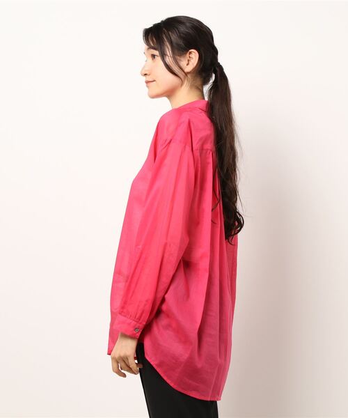 Q(キュー)の「コットンローンスキッパーシャツ(シャツ/ブラウス・レディース・ネイビー/カーキ/ピンク・MEDIUM)」の4枚目の写真