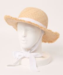 リボン付つば広ハット